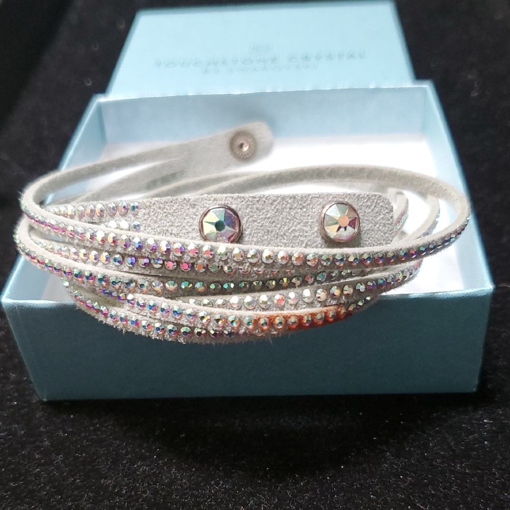 Touchstone Crystal Silver Bracelet with Iridescent Accents